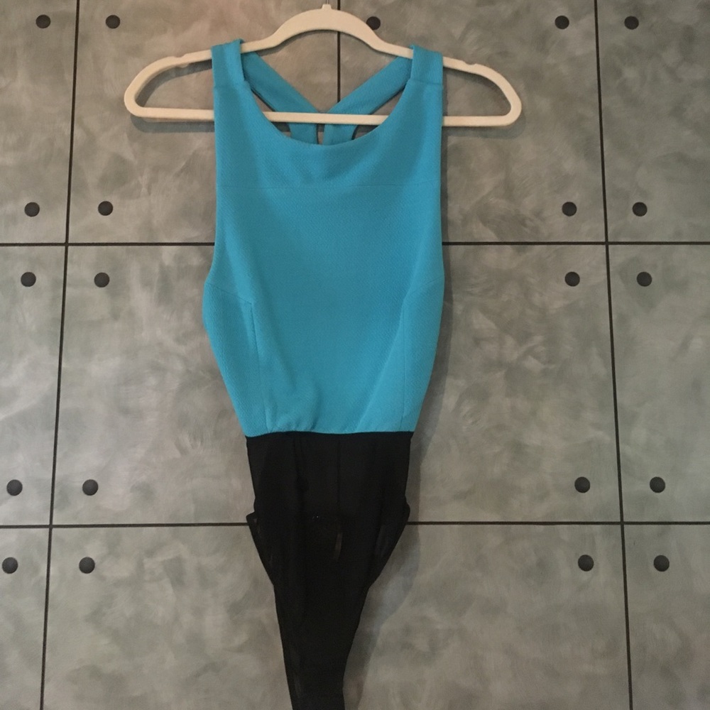 Blue Backless Body Suit
